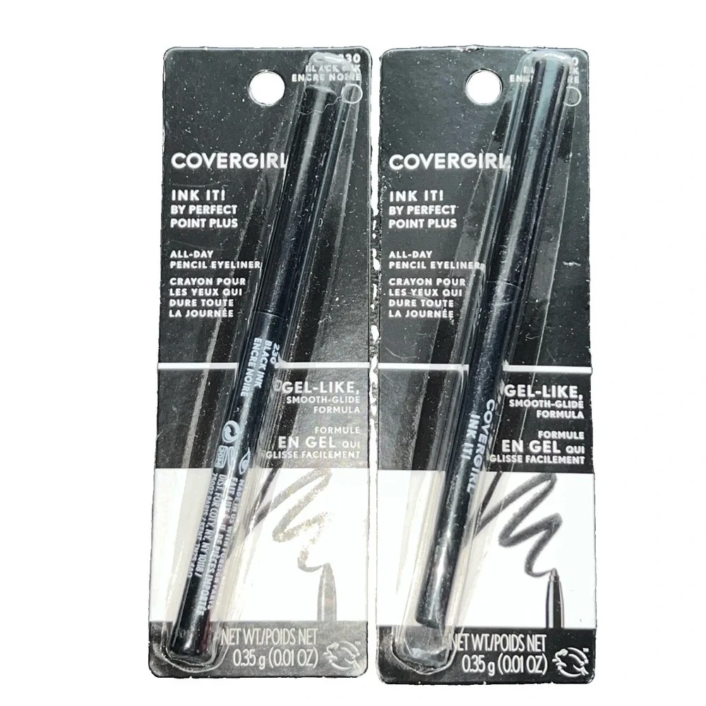2 Covergirl Ink It! Perfect Point Plus All-Day Eye Pencil #230 Black Ink .006 Oz